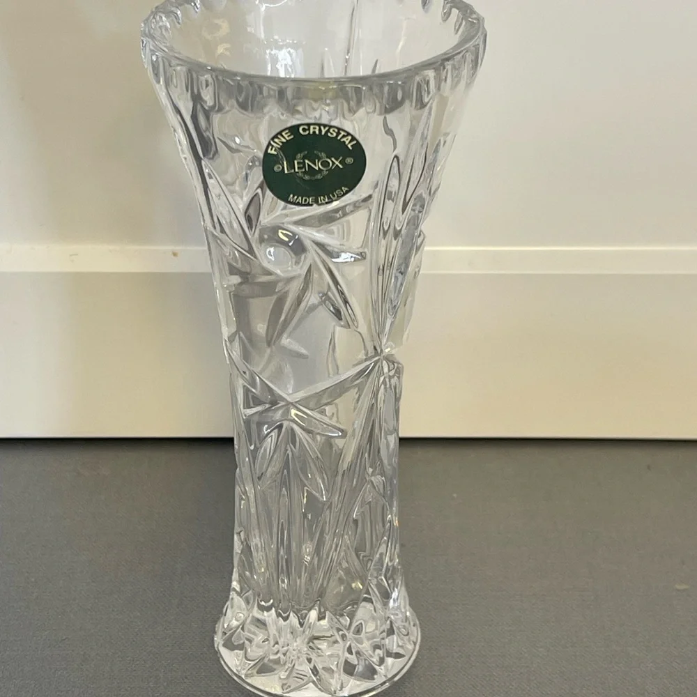 Lenox Lead Crystal Cut Bud Vase 6” with Certificate/Box Made USA